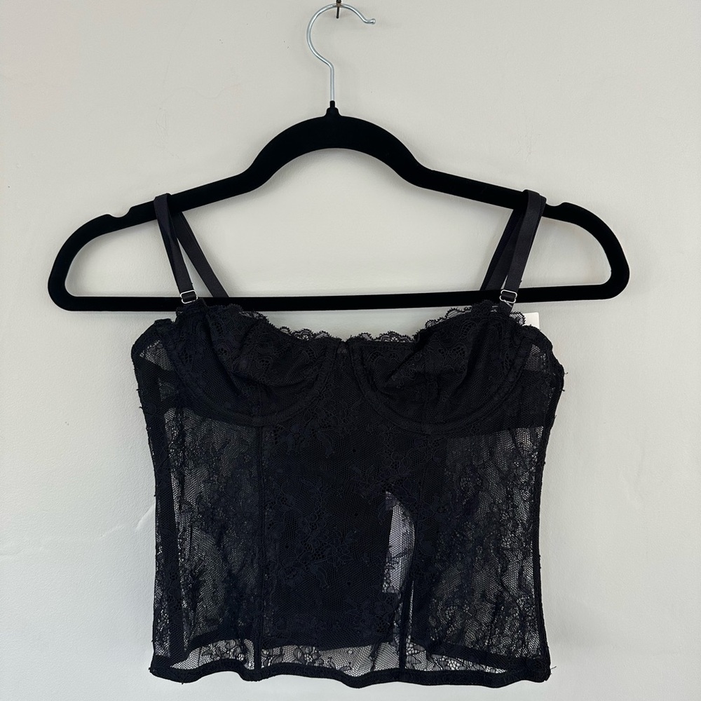 Urban Outfitters Charcoal Lace Top